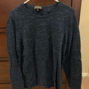 Express large navy blue marled sweater